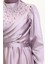 Incili Saten Abiye Elbise 5650-01 Lila 4