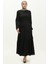 Belgüzar Eteği Büzgülü Elbise NZR003A-03 Siyah 1