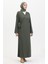 Bürümcük Kumaş Yandan Bağlamalı Namaz Elbisesi 1024-04 Haki 1