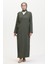 Bürümcük Kumaş Yandan Bağlamalı Namaz Elbisesi 1024-04 Haki 2