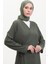 Bürümcük Kumaş Yandan Bağlamalı Namaz Elbisesi 1024-04 Haki 3
