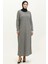 Yarasa Kol Desenli Elbise 8671-01 Siyah 1