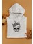 Skul Eğlenceli Baskılı Unisex Siyah 3 Iplik Şardonlu %100 Pamuk Kapüşonlu Sweatshirt Hoodie 1