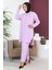 Büyük Beden Tunik Pantolon Ikili Takım 2691-05 Lila 3