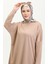 Rahat Kesim Dökümlü Sade Tunik 8729-01 Sütlü Kahve 4