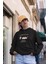 Mutluluğun Resmi-Kedi Baskılı Unisex 3 Iplik %100 Pamuklu Cepli Kapüşonlu Sweatshirt Hoodie 2