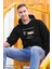 Mutluluğun Resmi-Kedi Baskılı Unisex 3 Iplik %100 Pamuklu Cepli Kapüşonlu Sweatshirt Hoodie 3