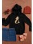 Deniz Kızı -Altın Siren Çağrısı- Baskılı Unisex Siyah 3 Iplik %100 Pamuk Kapüşonlu Sweatshirt Hoodie 2