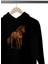 Özgür Ruhun Dansı -At- Baskılı Unisex Siyah 3 Iplik Şardonlu %100 Pamuk Kapüşonlu Sweatshirt Hoodie 1