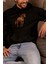 Özgür Ruhun Dansı -At- Baskılı Unisex Siyah 3 Iplik Şardonlu %100 Pamuk Kapüşonlu Sweatshirt Hoodie 2