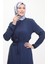 Kuşaklı Elbise 0512-03 Lacivert 4