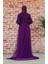 Payetli Abiye Elbise 5346-06 Mor 3
