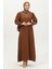Taş Baskılı Elbise 0406-01 Kahverengi 1