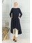 Bürümcük Kumaş Asimetrik Kesim Tunik 1032-01 Lacivert 1