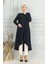 Bürümcük Kumaş Asimetrik Kesim Tunik 1032-01 Lacivert 2