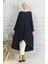 Bürümcük Kumaş Asimetrik Kesim Tunik 1032-01 Lacivert 3