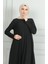 Bürümcük Kumaş Asimetrik Kesim Tunik 1032-04 Siyah 4