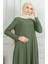 Bürümcük Kumaş Asimetrik Kesim Tunik 1032-05 Haki 4