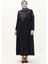 Taş Baskılı Elbise 4946-06 Lacivert 2