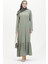 Eteği Fırfırlı Ferace 5109-05 Çağla Yeşili 1