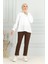 Beli Lastikli Pantolon 0498-02 Kahverengi 1
