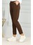 Beli Lastikli Pantolon 0498-02 Kahverengi 2