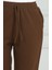 Beli Lastikli Pantolon 0498-02 Kahverengi 3