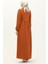 Büzgülü Fermuarlı Ferace 0569-01 Taba 5