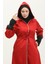 Beli Büzgülü Kapüşonlu Yağmurluk 0295-03 Bordo 3