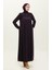 Piliseli Fermuarlı Ferace 5004-04 Mürdüm 2