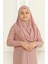Tek Parça Başörtülü Pratik Çocuk Namaz Elbisesi 1985-06 Pudra 3