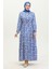 Papatya Desen Viskon Elbise 0416-05 Saks 2
