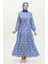 Papatya Desen Viskon Elbise 0416-05 Saks 3