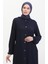 Kapüşonlu Düğmeli Kap 7272-03 Lacivert 4