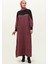 Kazayağı Desenli Elbise 0183-02 Siyah Pembe 1