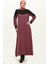 Kazayağı Desenli Elbise 0183-02 Siyah Pembe 2