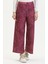 Beli Lastikli Desenli Bol Paça Pantolon 8734-01 Mürdüm 1