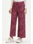 Beli Lastikli Desenli Bol Paça Pantolon 8734-01 Mürdüm 2