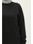 Sıfır Yaka Sweatshirt 23125-01 Siyah 4