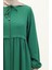 Pileli Fermuarlı Ferace 4525-05 Zümrüt Yeşili 4