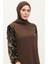 Payetli Abiye Elbise 0305-03 Kahverengi 3