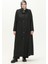 Büyük Beden Boydan Düğmeli Astarlı Pardesü 0422-01 Siyah 1