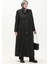 Büyük Beden Boydan Düğmeli Astarlı Pardesü 0422-01 Siyah 3