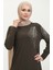 Taş Baskılı Sandy Elbise 0354-04 Haki 3