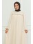 Aerobin Kumaş Kolu Lastikli Elbise 0465-01 Bej 3