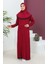 Başörtülü Viskon Namaz Elbisesi 4485-01 Bordo 1
