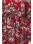 Desenli Viskon Elbise 0489-03 Bordo 4
