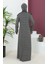 Desenli Viskon Namaz Elbisesi 4487E-02 Siyah 5
