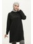 Kapüşonlu Mevsimlik Tunik 8679-01 Siyah 1