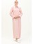 Kravat Yaka Düğmeli Elbise 5111-07 Pembe 2